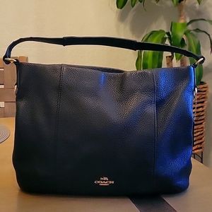 COACH pebble leather midnight gold hardware